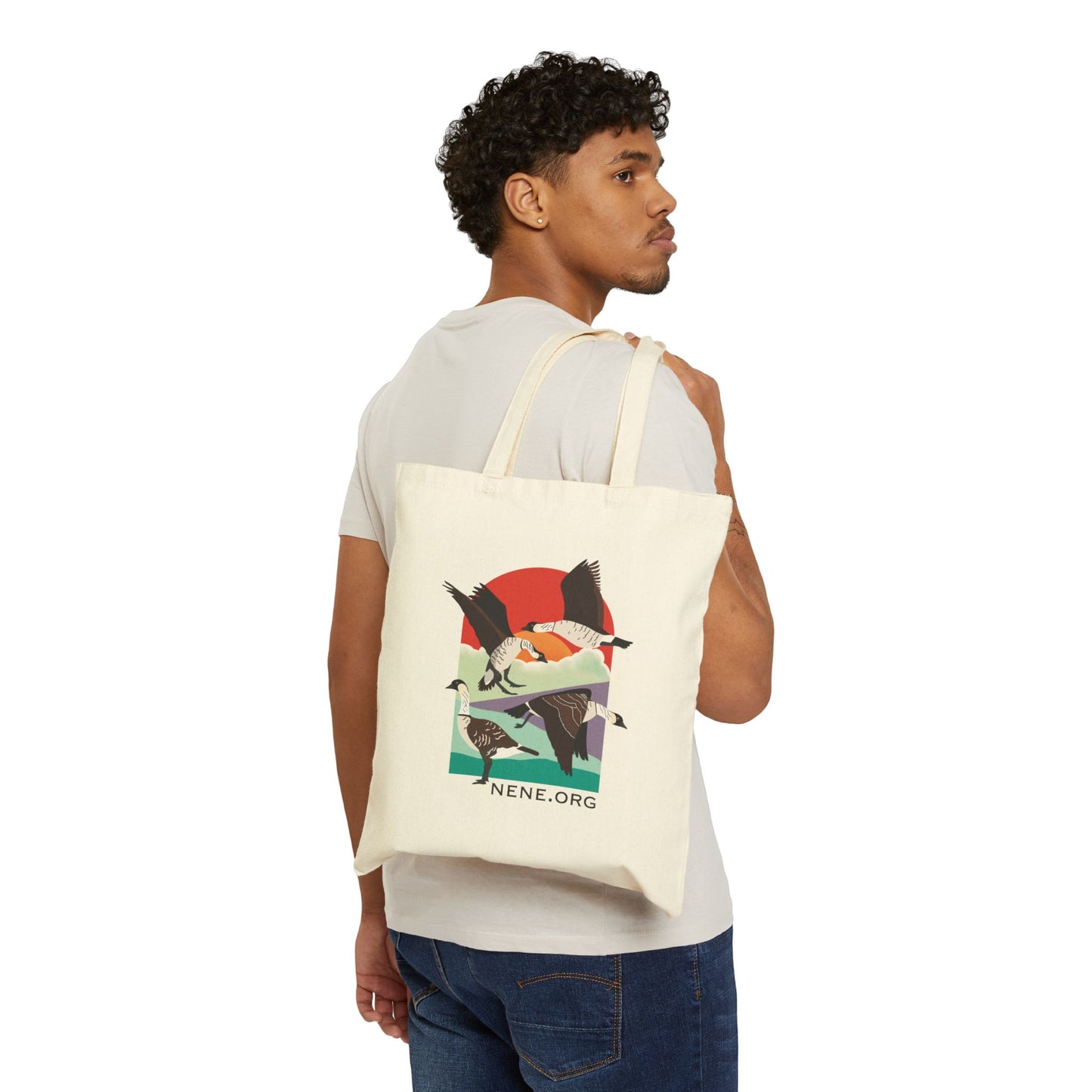 Sunrise Nēnē Cotton Canvas Tote Bag: Carry Conservation with You
