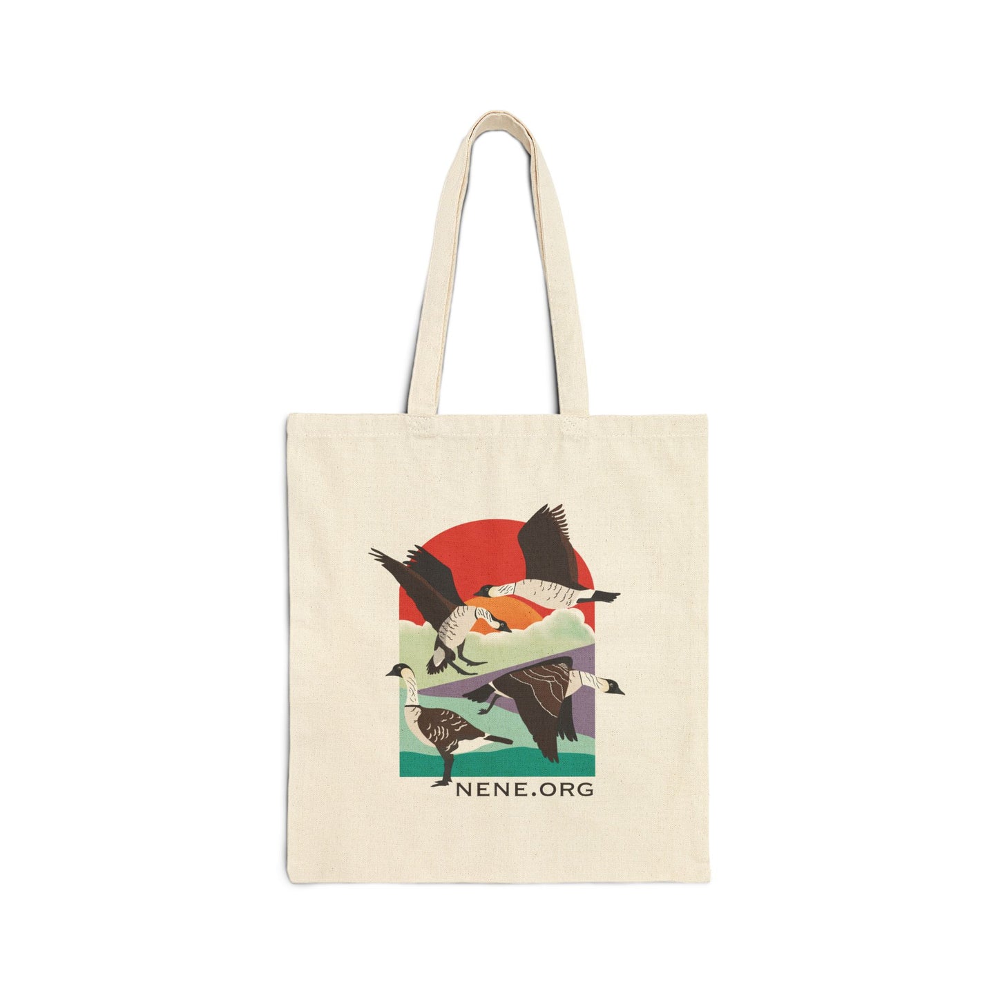 Sunrise Nēnē Cotton Canvas Tote Bag: Carry Conservation with You