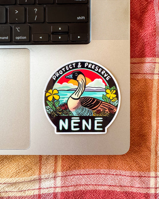 Protect & Preserve Nēnē Sticker: Keep Hawai‘i’s Wildlife Close