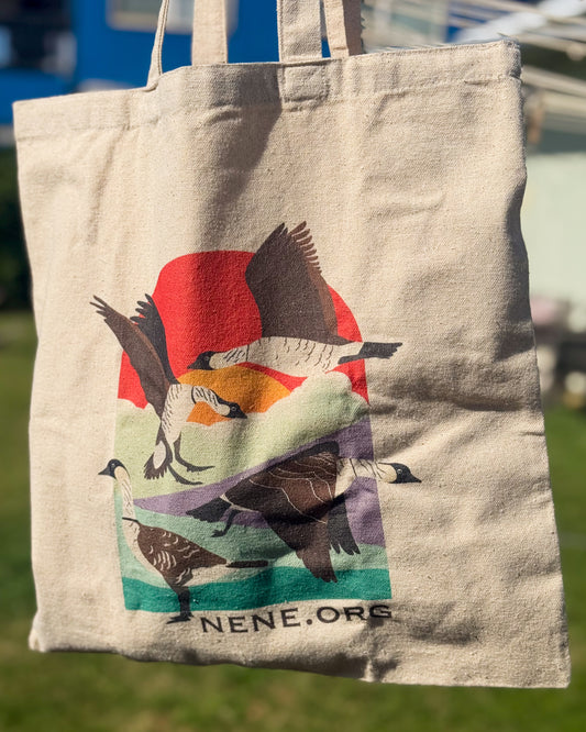 Sunrise Nēnē Cotton Canvas Tote Bag: Carry Conservation with You